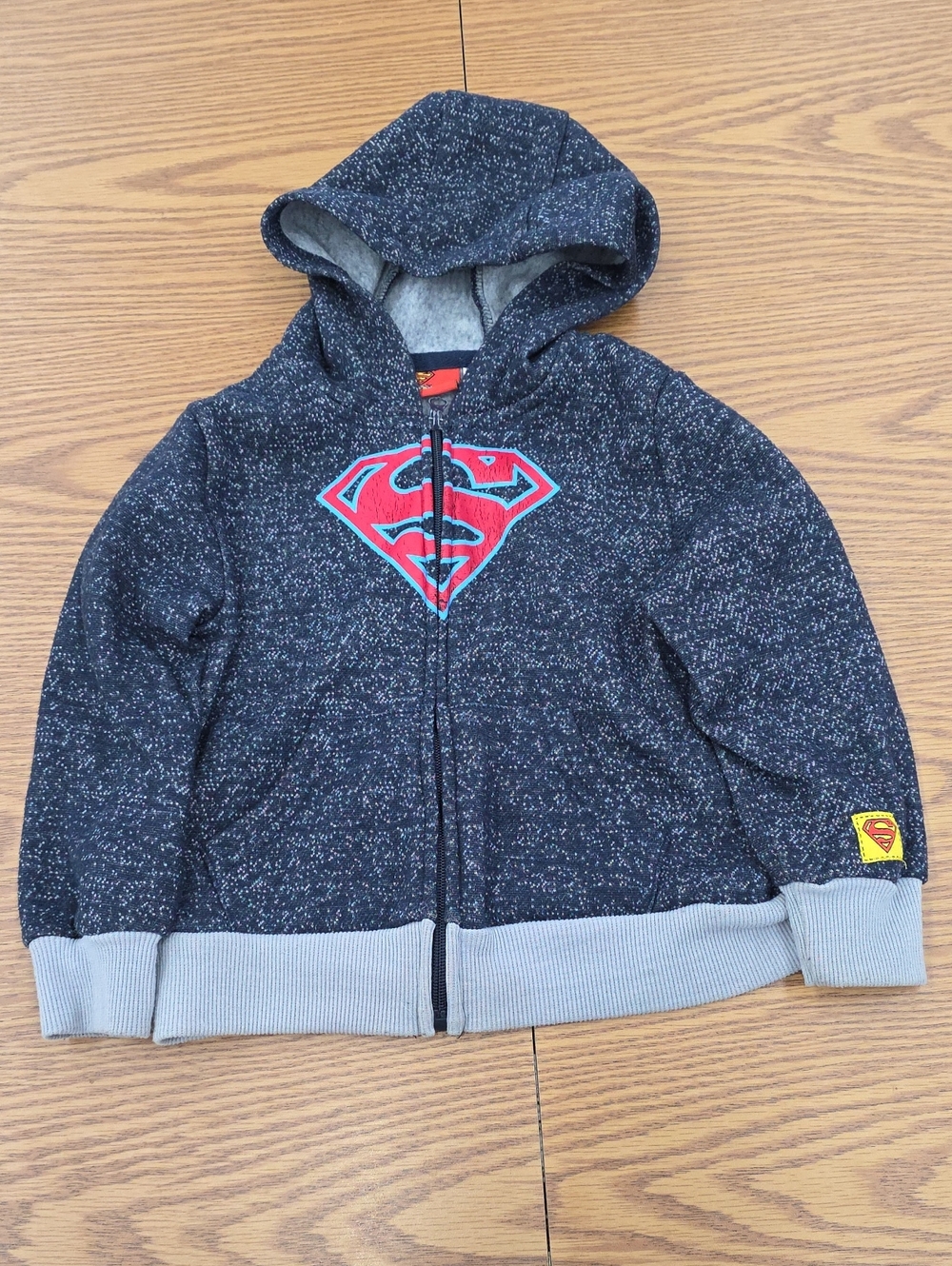 DC Comics Superman Tag Hoodie - Red Label with Yellow Logo